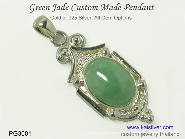 silver pendant jade