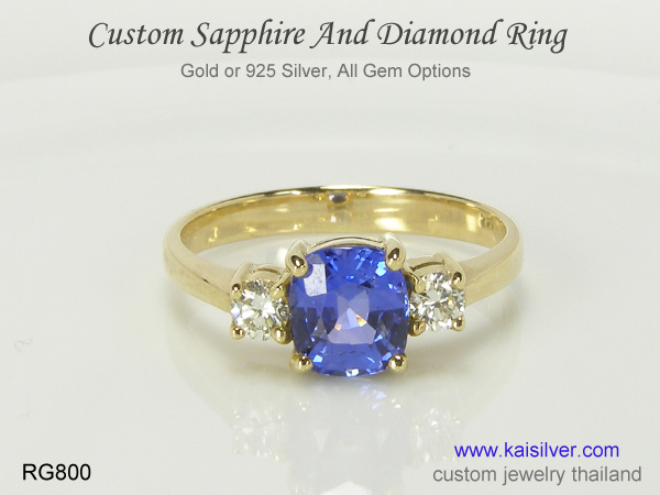 sapphire diamond  engagement ring