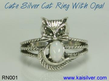 white opal ring made to order