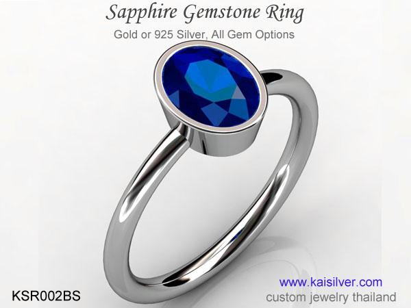 sapphire rings gold silver