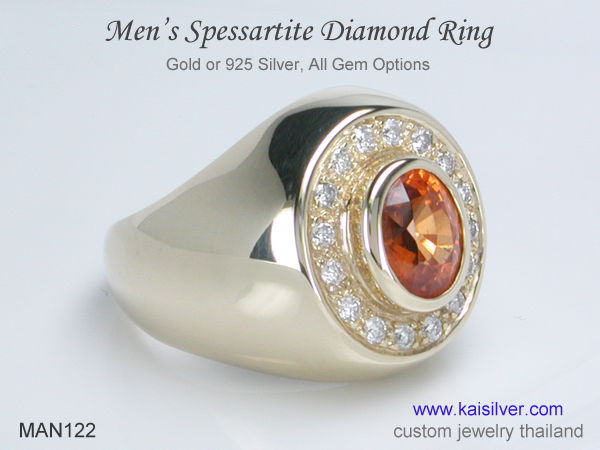 spessartite men's ring 