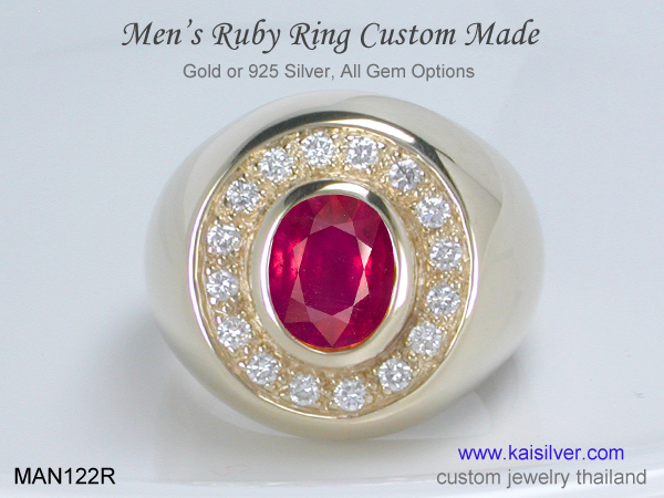 ruby ring with diamonds for men