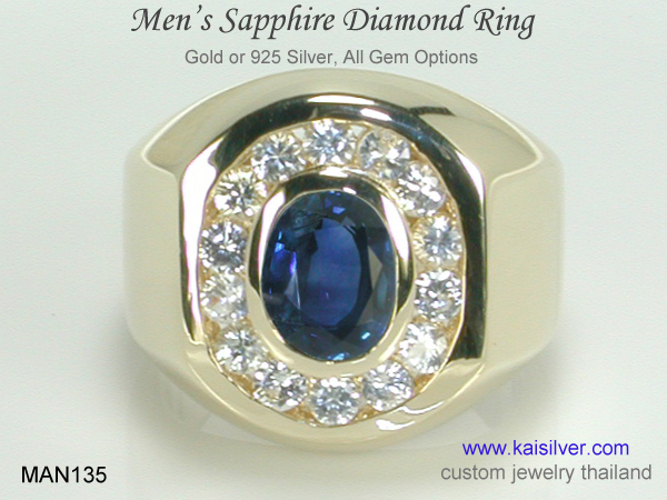 mens gemstone ring sapphire