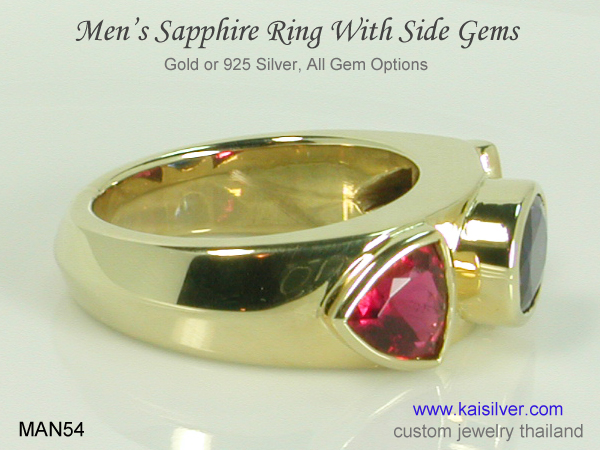 sapphire gold ring man