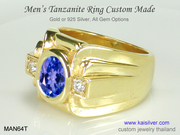 men's tanzanite ring custom
