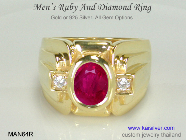 ruby gemstone  ring mens