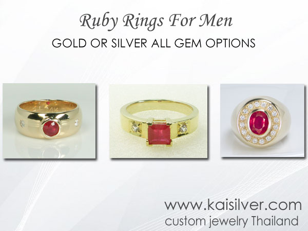 gemstone ring for gents ruby