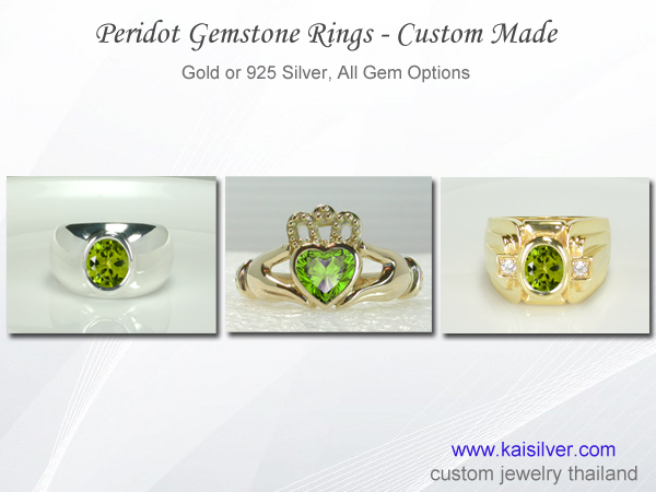 made to order gemstone rings peridot