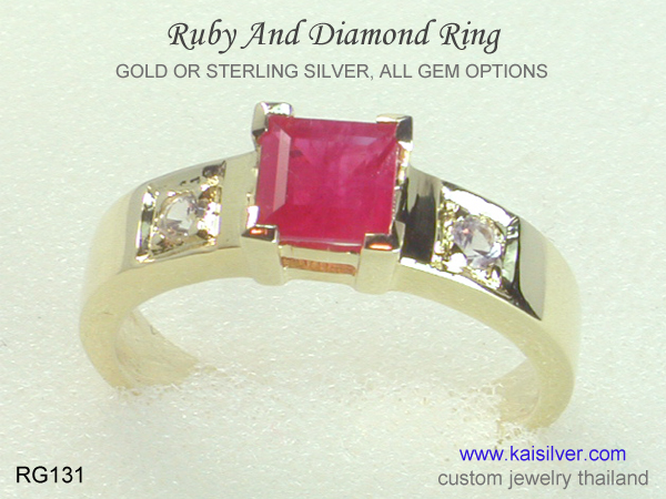 ruby diamond ring suitable for men and women