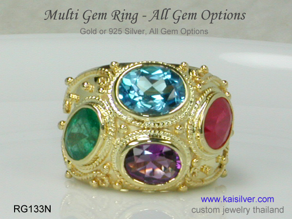 amethyst family birthstone ring