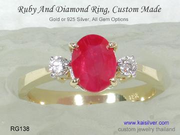 ruby gemstone ring kaisilver thailand