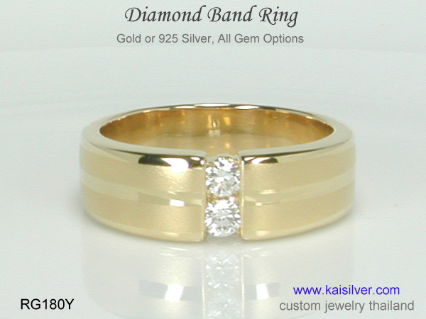 diamond band ring pair
