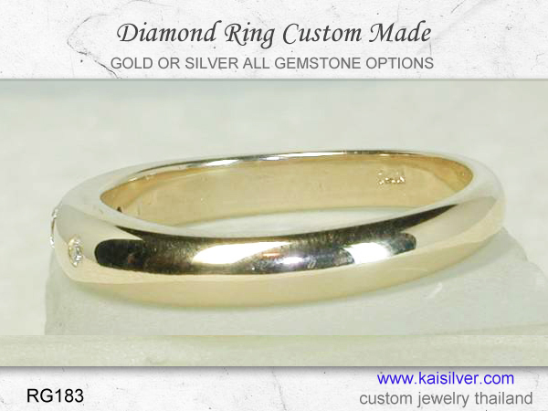custom diamond ring gold or silver