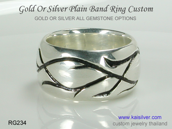 silver wedding band plain 