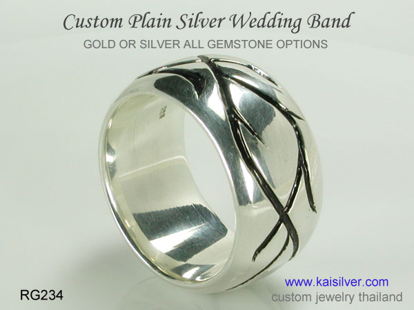 silver ring plain no gemstone