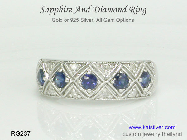 custom made sapphire gemstone ring