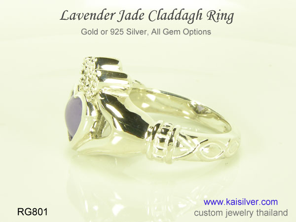 silver jade ring 
