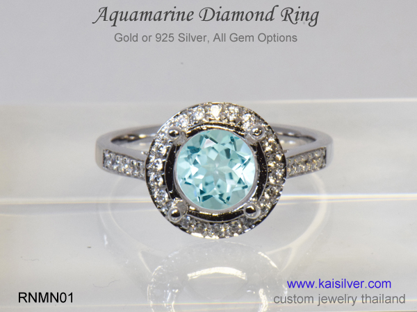 aquamarine diamond ring